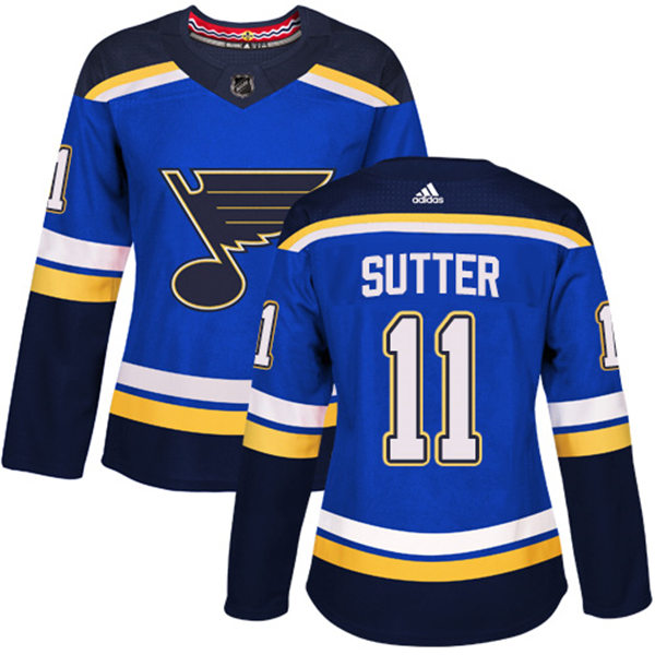 Womens St. Louis Blues Retired Player #11 Brian Sutter adidas Home Blue Jersey