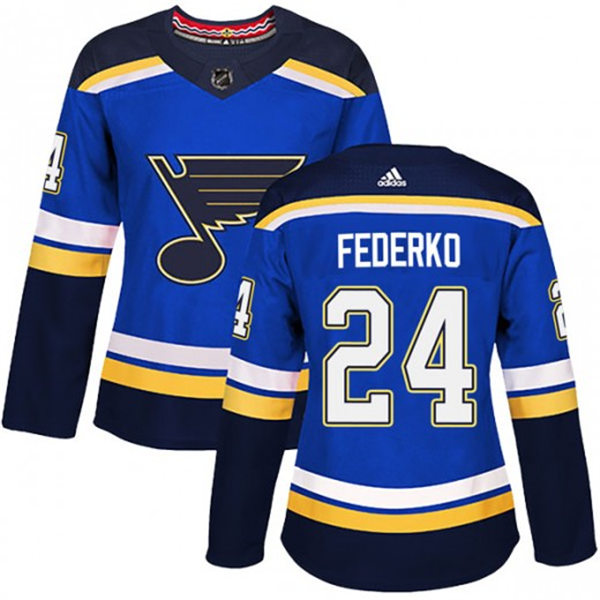 Womens St. Louis Blues Retired Player #24 Bernie Federko adidas Home Blue Jersey