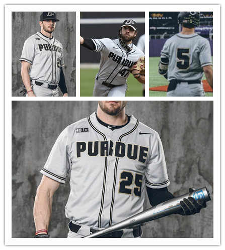 Purdue Boilermakers Custom Nike Grey Boilers Classic Baseball Jersey