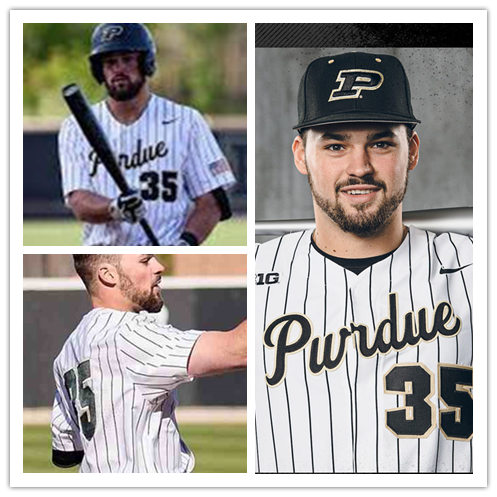 Mens Purdue Boilermakers #35 Ben Nisle Nike White Pinstripe College Baseball Game Jersey 
