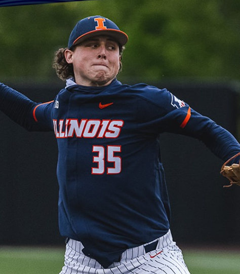 Mens Illinois Fighting Illini #35 Andrew Hoffmann Nike Navy College Baseball Game Jersey