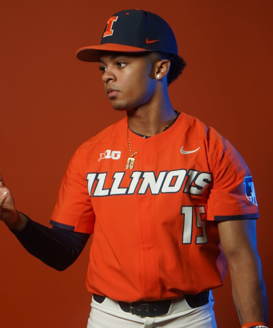 Mens Illinois Fighting Illini #15 Taylor Jackson Nike Orange College Baseball Game Jersey