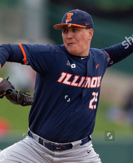 Mens Illinois Fighting Illini #25 Nathan Lavender Nike Navy College Baseball Game Jersey
