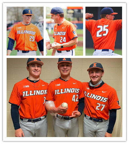 Mens Youth Illinois Fighting Illini Custom Nike Orange Baseball Game Jersey
