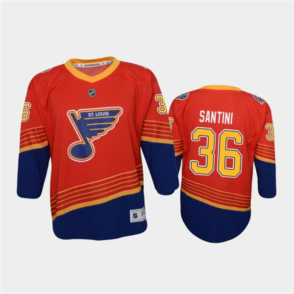 Youth St. Louis Blues #36 Steven Santini adidas 2021 Red Blue Reverse Retro Jersey