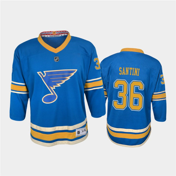 Youth St. Louis Blues #36 Steven Santini adidas Blue Alternate Jersey