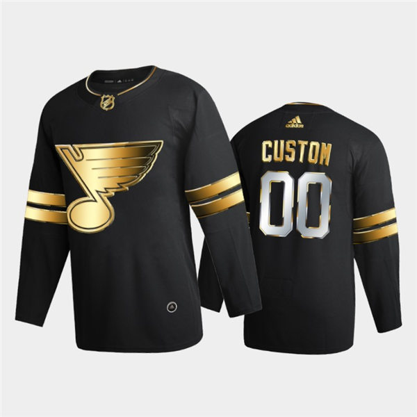Mens St. Louis Blues Custom adidas 2021 Black Golden Edition Black Limited Jersey