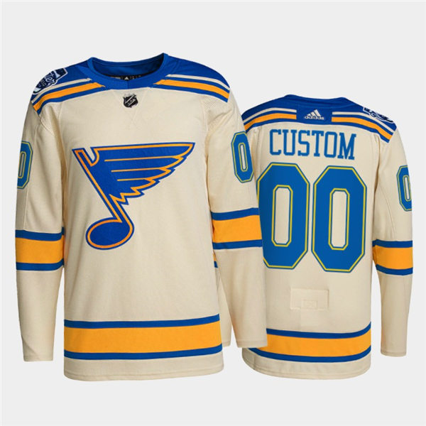 Mens St. Louis Blues Custom adidas Cream 2022 Winter Classic Edition Jersey