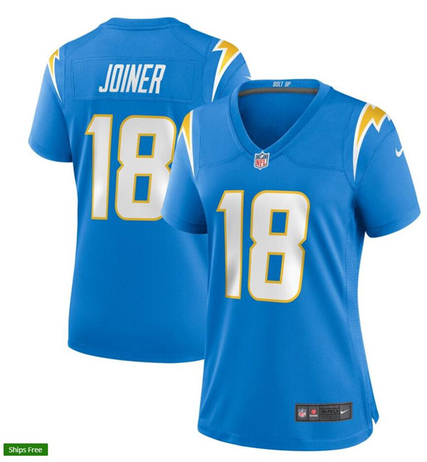 Womens Los Angeles Chargers Retired Player #18 Charlie Joiner Stitched Nike Powder Blue Jersey