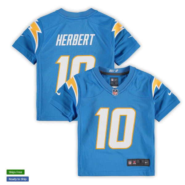 Toddles Los Angeles Chargers #10 Justin Herbert Nike Powder Blue Jersey