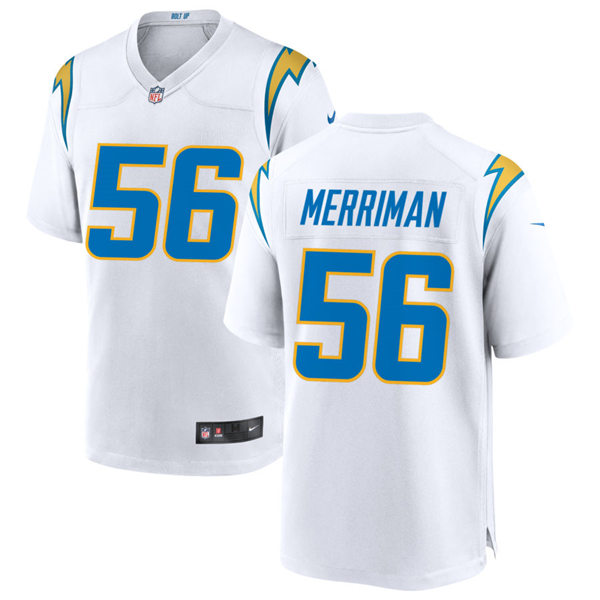 Mens Los Angeles Chargers Retired Player #56 Shawne Merriman Nike White Vapor Limited Jersey