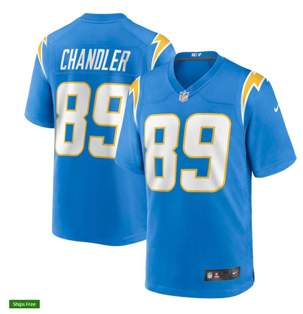 Mens Los Angeles Chargers Retired Player #89 Wes Chandler Nike Powder Blue Vapor Limited Jersey