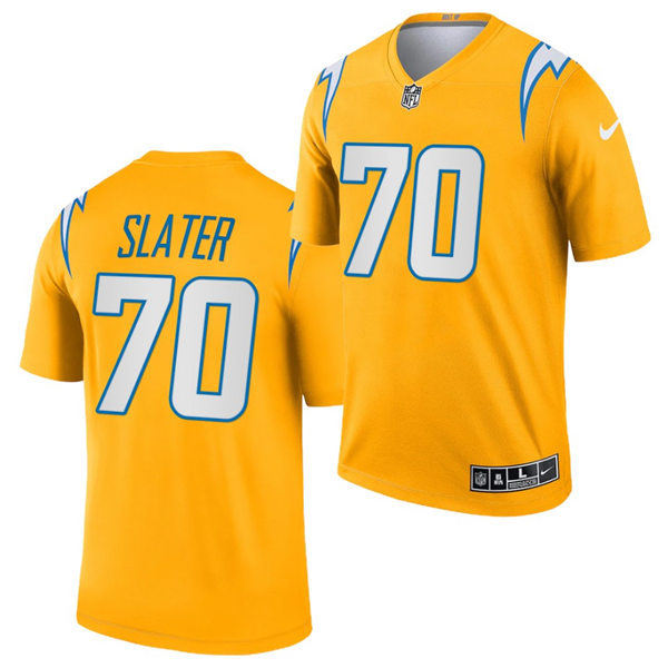 Mens Los Angeles Chargers #70 Rashawn Slater Nike 2021 Gold Inverted Legend Jersey