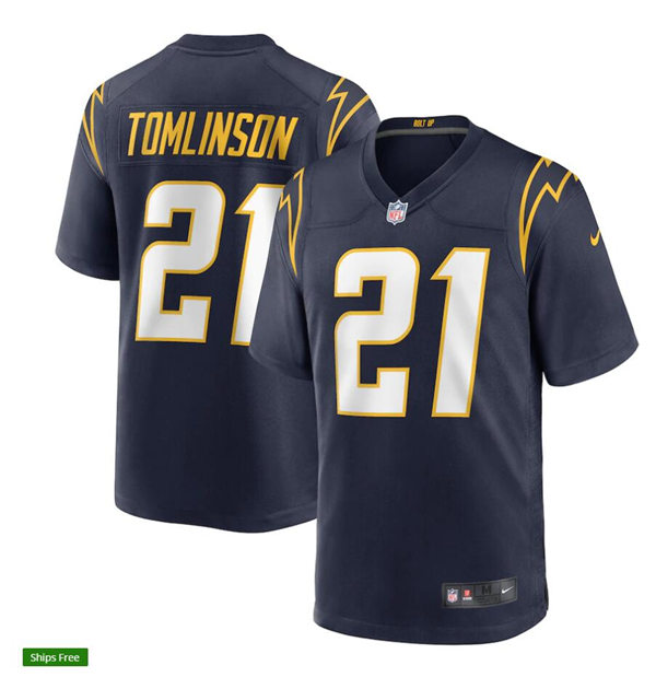 Mens Los Angeles Chargers Retired Player #21 Chargers LaDainian Nike Navy Alternate Vapor Limited Jersey