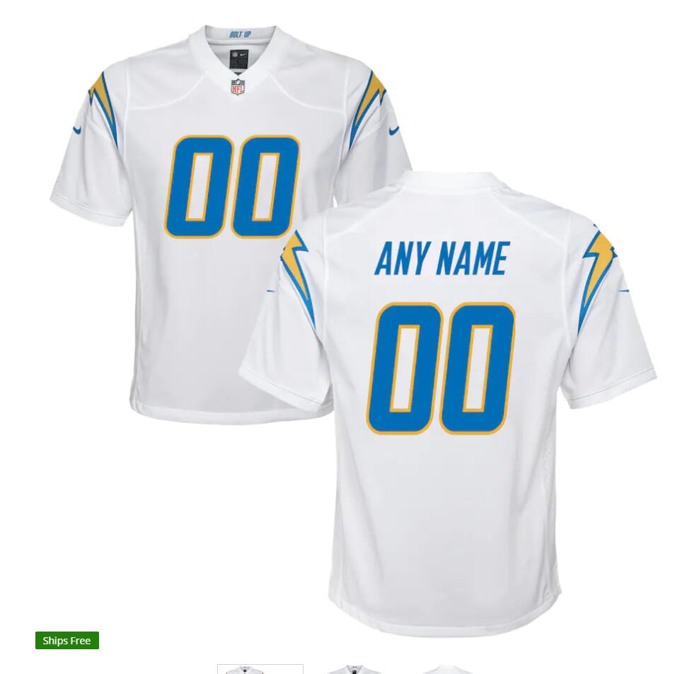 Youth Los Angeles Chargers Custom Natrone Means John Jefferson Chuck Muncie Stan Humphries Nike White Limited Jersey