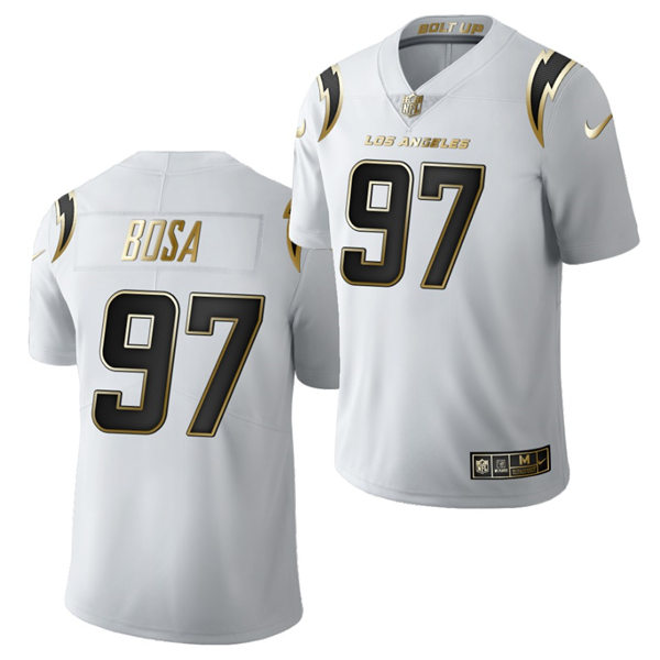 Mens Los Angeles Chargers #97 Joey Bosa Nike White Golden Limited Jersey