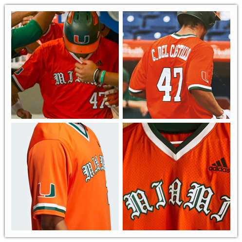 Mens Miami Hurricanes #44 Adrian Del Castillo Adidas 2021 Orange Pullover College Baseball Game Jersey