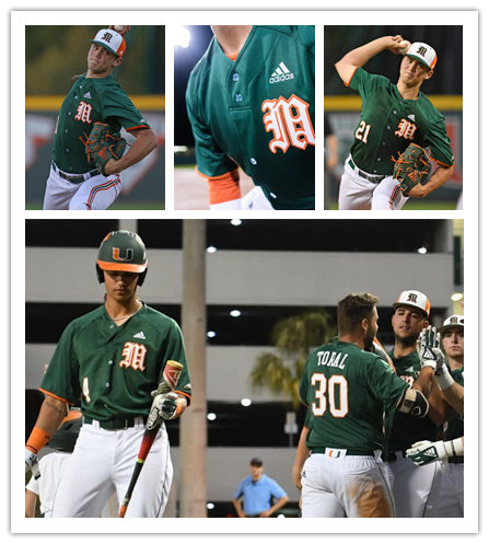 Mens Youth Womens Miami Hurricanes Custom 2025 Green Baseball Game Jersey