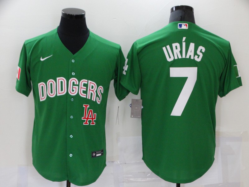 Mens Los Angeles Dodgers #7 Julio Urias Nike Green Mexican Heritage Culture Night Jersey