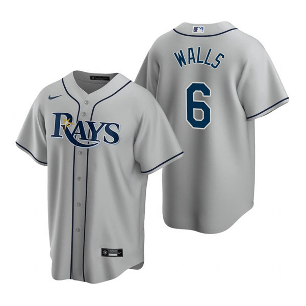 Youth Tampa Bay Rays #6 Taylor Walls Nike Gray Road Stitched MLB Jersey 
