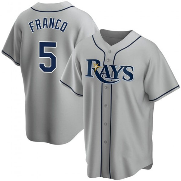 Youth Tampa Bay Rays #5 Wander Franco Nike Gray Road Stitched MLB Jersey 