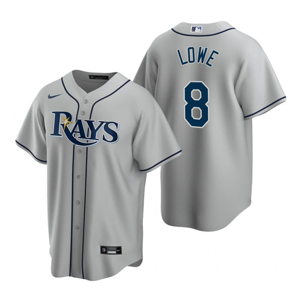 Youth Tampa Bay Rays #8 Brandon Lowe Nike Gray Road Stitched MLB Jersey 