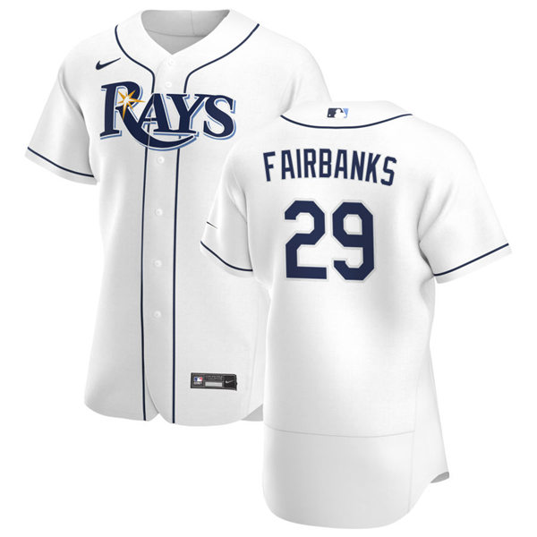 Mens Tampa Bay Rays #29 Pete Fairbanks Nike White Home FlexBase Baseball Jersey