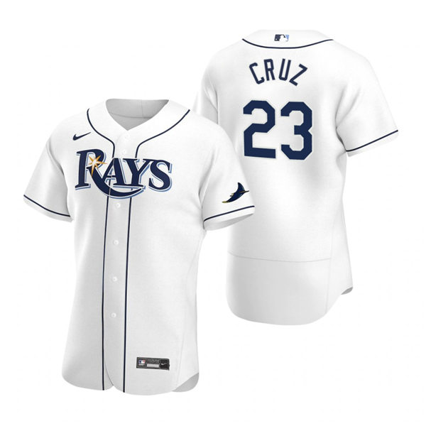 Mens Tampa Bay Rays #23 Nelson Cruz Nike White Home FlexBase Baseball Jersey