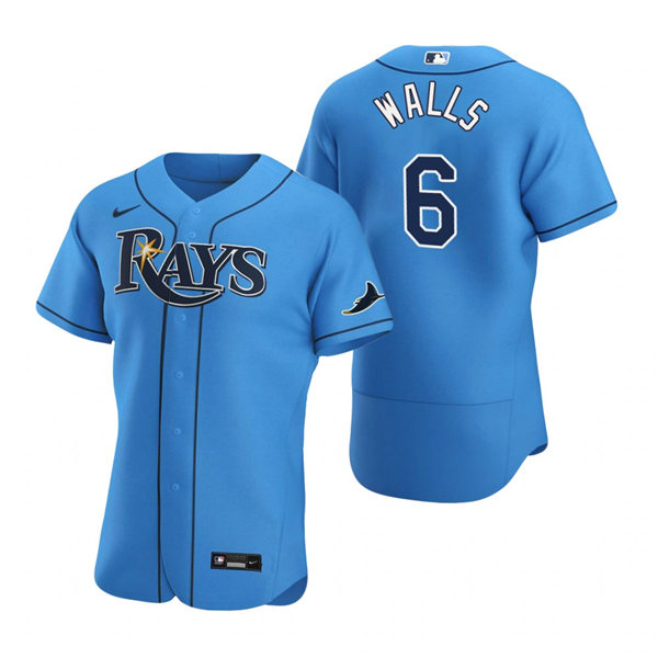 Mens Tampa Bay Rays #6 Taylor Walls  Nike Light Blue Alternate Flex Base Baseball Jersey