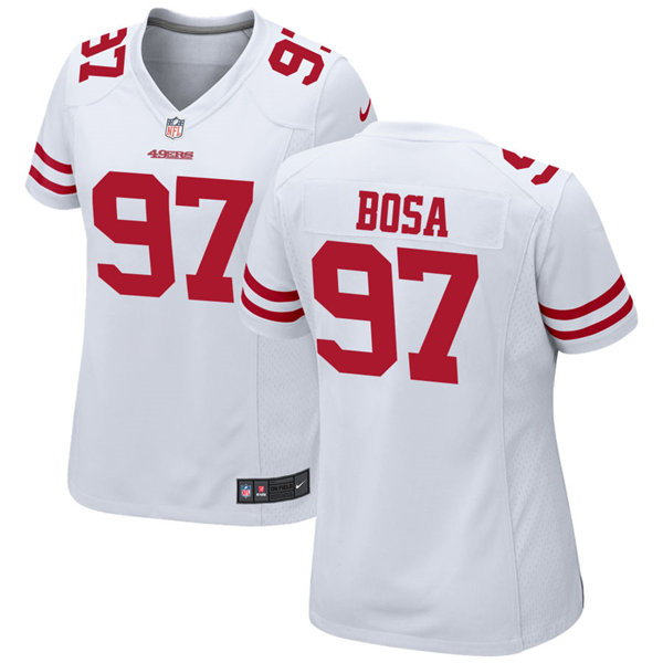 Womens San Francisco 49ers #97 Nick Bosa Nike White Limited Player Jersey 