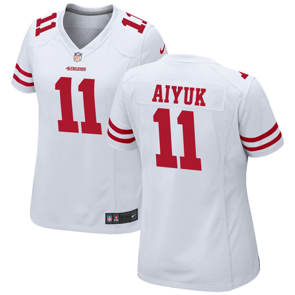 Womens San Francisco 49ers #11 Brandon Aiyuk Nike White Limited Player Jersey 