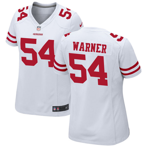 Womens San Francisco 49ers #54 Fred Warner Nike White Limited Player Jersey 