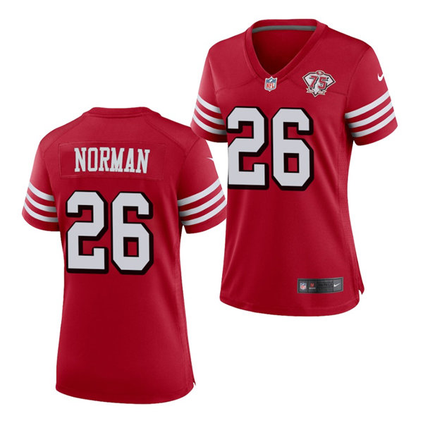 Womens San Francisco 49ers #26 Josh Norman  Nike Scarlet Retro 1994 75th Anniversary Throwback Classic Limited Jersey