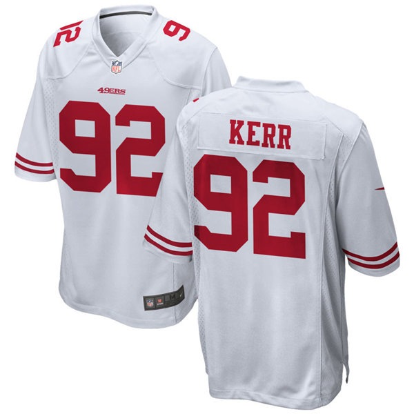 Mens San Francisco 49ers #92 Zach Kerr Nike White Vapor Limited Player Jersey