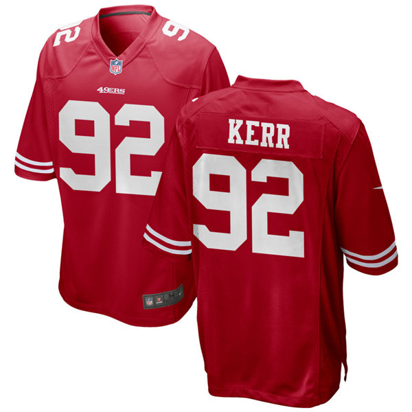 Mens San Francisco 49ers #92 Zach Kerr Nike Scarlet Vapor Limited Player Jersey