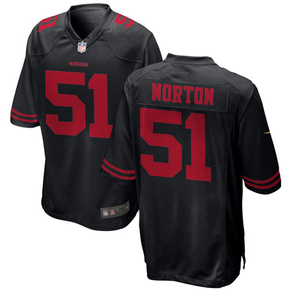 Mens San Francisco 49ers Retired Player #51 Ken Norton Jr. Nike Black Alternate Vapor Limited Player Jersey