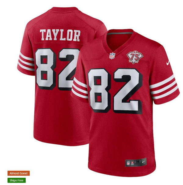 Mens San Francisco 49ers Retired Player #82 John Taylor Nike Scarlet Retro 1994 75th Anniversary Throwback Classic Limited Jersey