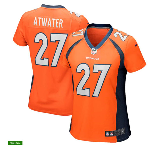 Womens Denver Broncos Retired Player #27 Steve Atwater Nike Orange Limited Player Jersey