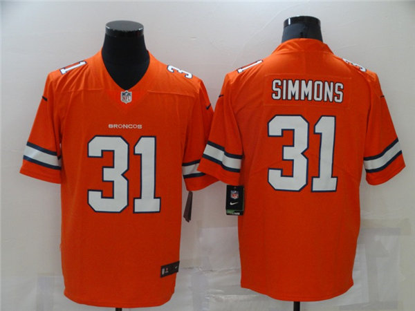 Youth Denver Broncos #31 Justin Simmons Nike Orange Limited Player Jersey
