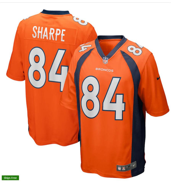 Mens Denver Broncos Retired Player #84 Shannon Sharpe Nike Orange Vapor Untouchable Limited Jersey