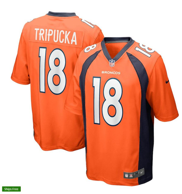 Mens Denver Broncos Retired Player #18 Frank Tripucka Nike Orange Vapor Untouchable Limited Jersey