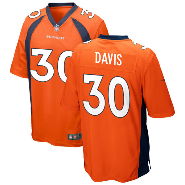Mens Denver Broncos Retired Player #30 Terrell Davis Nike Orange Vapor Untouchable Limited Jersey