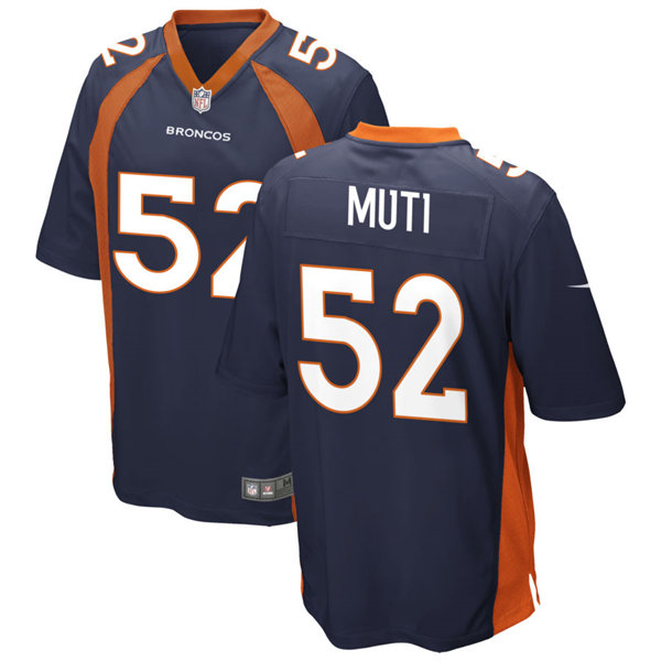 Mens Denver Broncos #52 Netane Muti Nike Navy Vapor Untouchable Limited Jersey