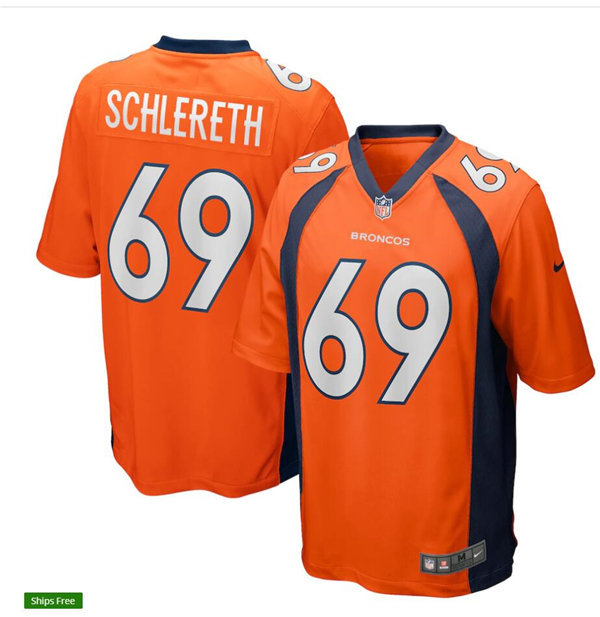 Mens Denver Broncos Retired Player #69 Mark Schlereth Nike Orange Vapor Untouchable Limited Jersey