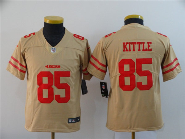 Youth San Francisco 49ers #85 George Kittle Nike Gold Inverted Limited Jersey