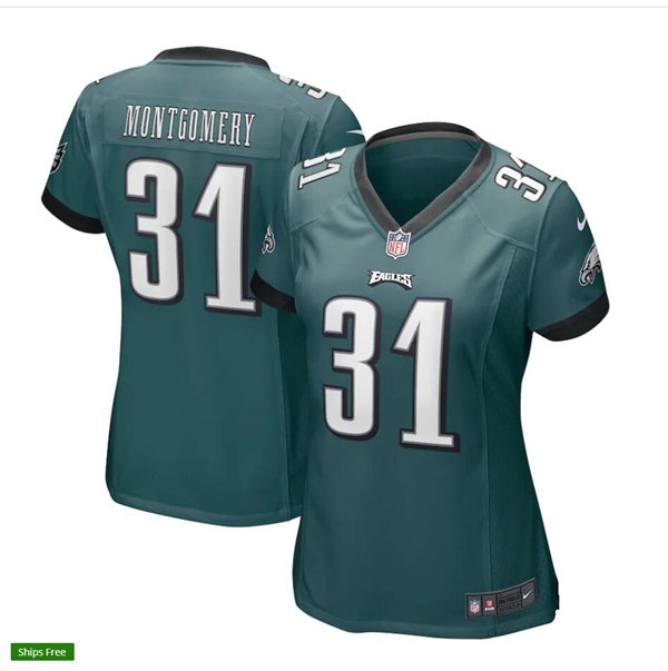 Womens Philadelphia Eagles Retired Player #31 Wilbert Montgomery Nike Midnight Green Limited Jersey