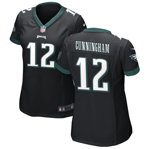 Womens Philadelphia Eagles #12 Randall Cunningham Nike Black Limited Jersey 