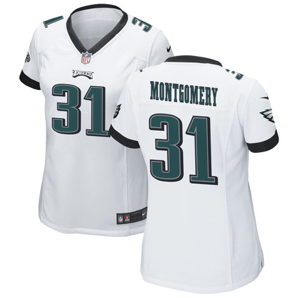 Womens Philadelphia Eagles Retired Player #31 Wilbert Montgomery Nike White Limited Jersey 