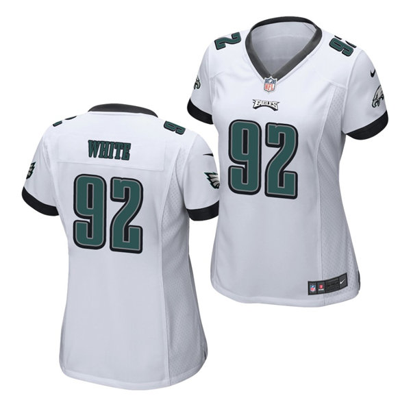 Womens Philadelphia Eagles #92 Reggie White Nike White Limited Jersey 