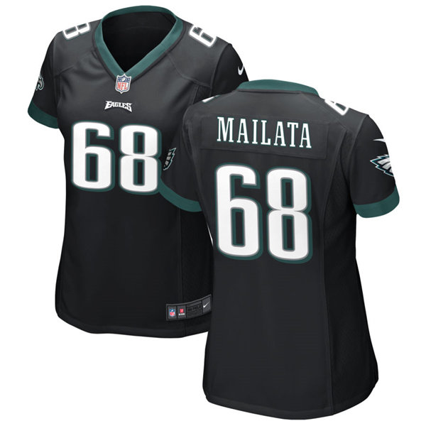 Womens Philadelphia Eagles #68 Jordan Mailata Nike Black Limited Jersey 